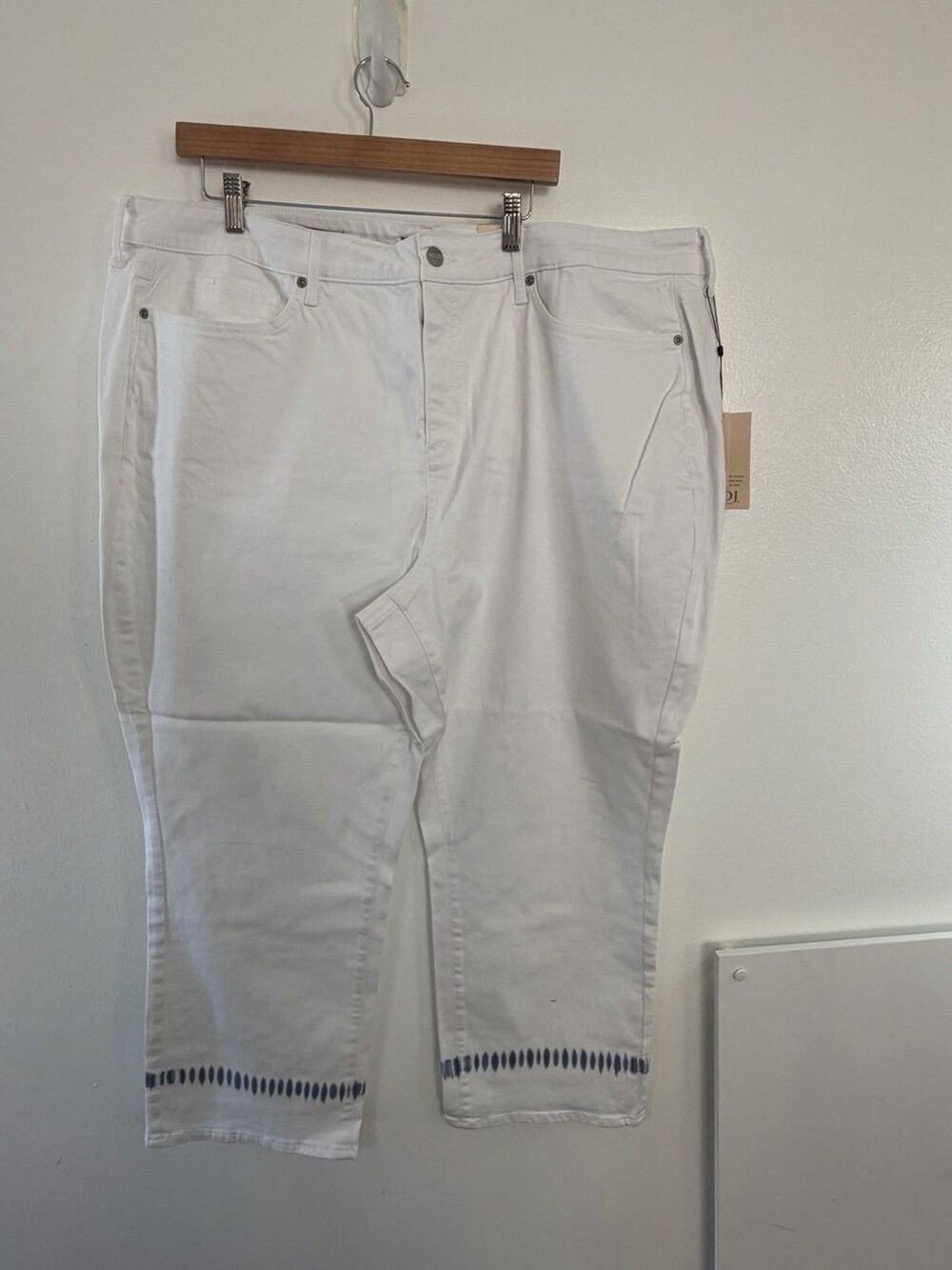 NYDJ Marilyn Straight Ankle Jeans 26W White Wave Tie Dye Lift Tuck - Picture 6 of 9